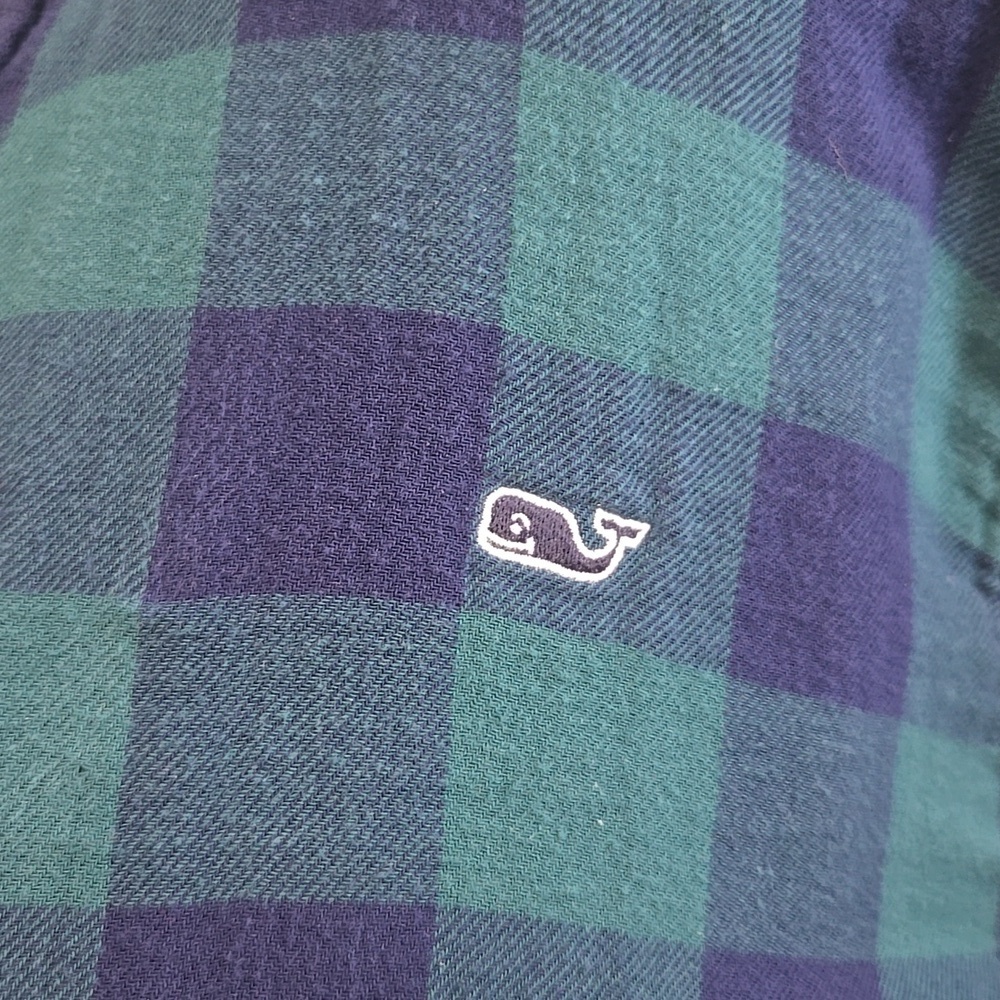 Vineyard Vines Mens Classic Fit Whale Pine Flannel Button Up Long Sleeve XL - Picture 3 of 6